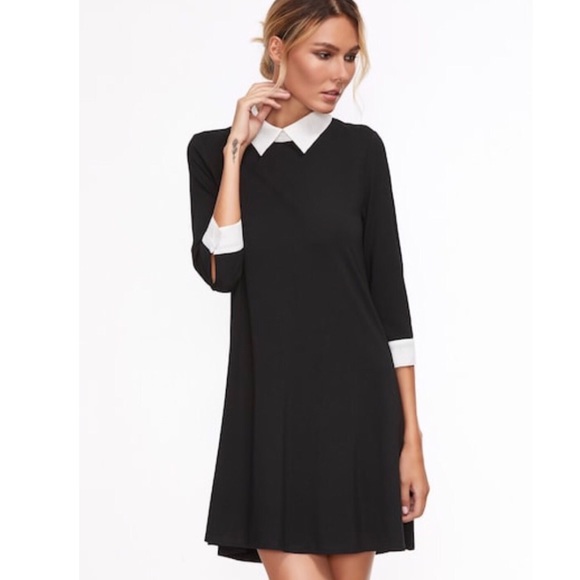 Collared Black Dress - Picture 6 of 6